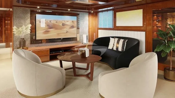 Seating area portside of Master Cabin