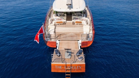 Hydraulic swim platform