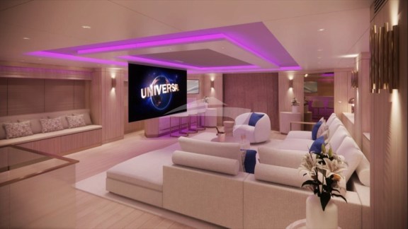 Main saloon with disco lighting