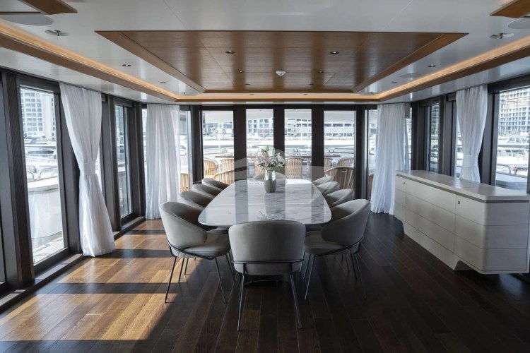 Bridge Deck Salon featuring Bar and TV Seating Area