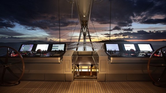 Cockpit during sunset