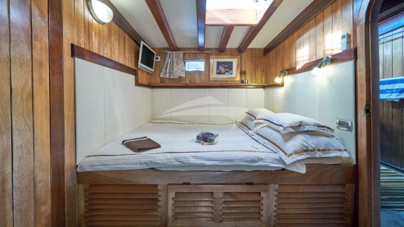 One of two double bed mirrior cabins