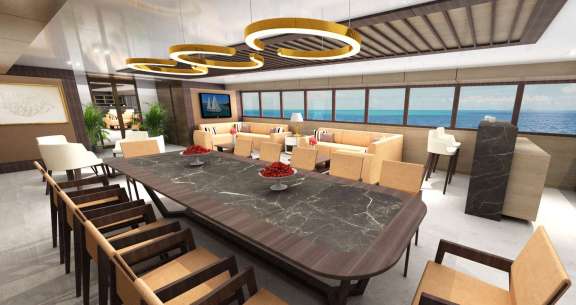 Salon and dining