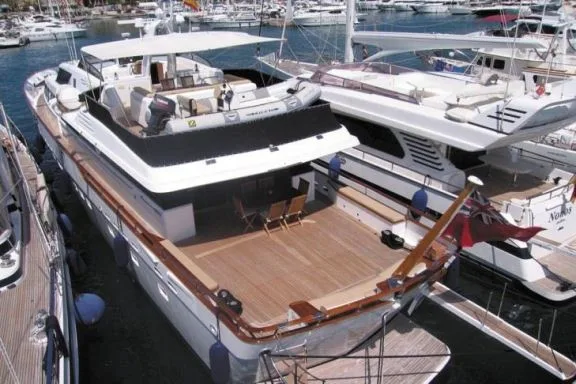 Yacht ATLANTIC ENDEAVOUR - Aft View in Port