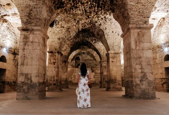 The underground of the Diocletian Palace in Split, Croatia.