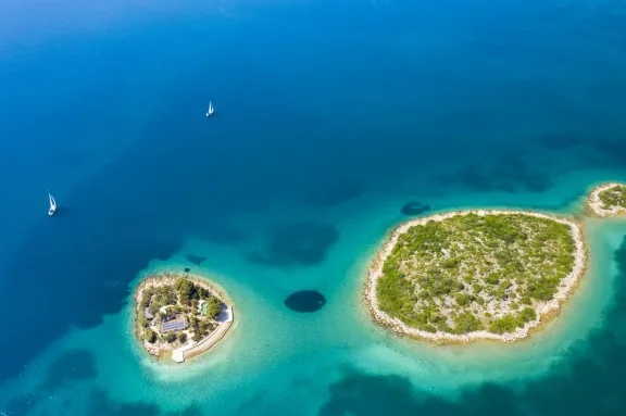 Sunrise over the Kornati archipelago in Kornati National Park, Croatia