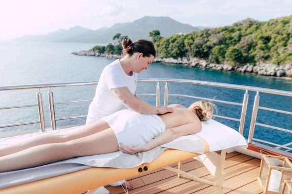 Motor Yacht Symphony on deck massage