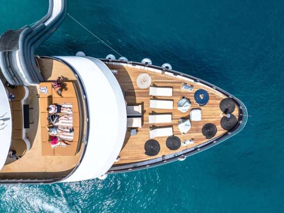 Foredeck with sunloungers and waterslide, Croatia Small Ship Cruise Aretha