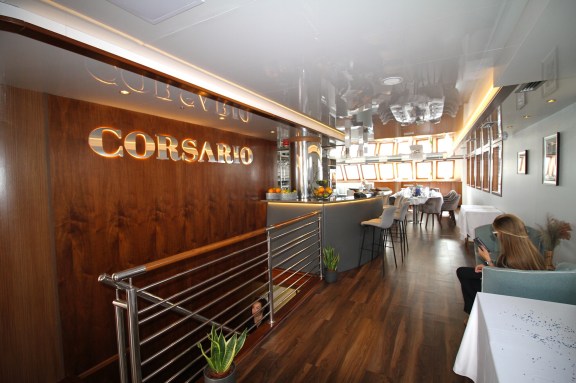 Luxury Motor Sailor Corsario: Main Saloon and Bar