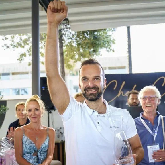 Chief Steward and Barman Dario Topić from Corsario takes first place in the "Designed Water" Competition at the CROYA Yacht Show in Split 2024