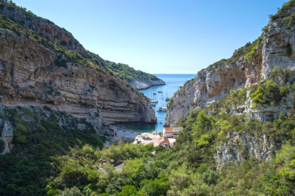 Stiniva Cove on Vis Island, Croatia