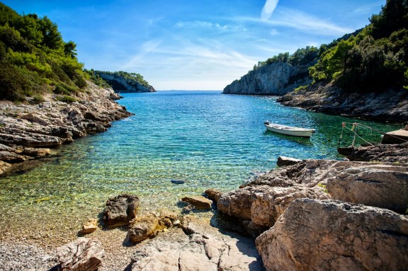 Remote bay on Solta Island, Croatia
