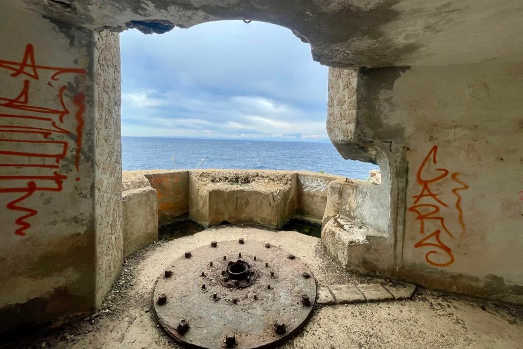 View of the Adriatic Sea from a war bunker on Vis Island