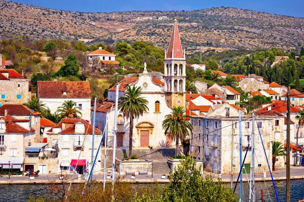 Waterfront at Milna town, Brac Island, Croatia