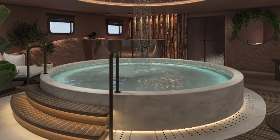 BELLO Luxury Charter Yacht Custom 54M Indoor Jacuzzi Area