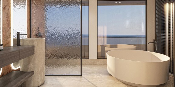BELLO Luxury Charter Yacht Custom 54M Master Cabin Bathroom