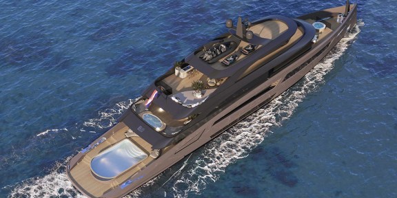BELLO Luxury Charter Yacht Custom 54M Aerial View Top