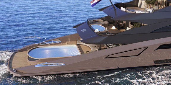 BELLO Luxury Charter Yacht Custom 54M Aft Pool
