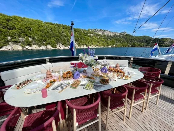 Superyacht REPOSADO food served on the sundeck