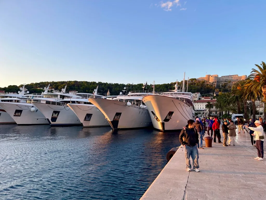 Luxury yachts docked in Hvar, Croatia