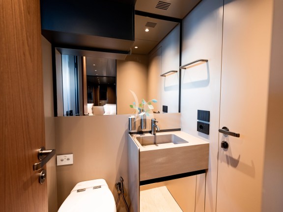 Twin cabin bathroom