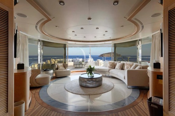 Upper Deck Master Cabin Salon - can be totally separated by the Master cabin with a door