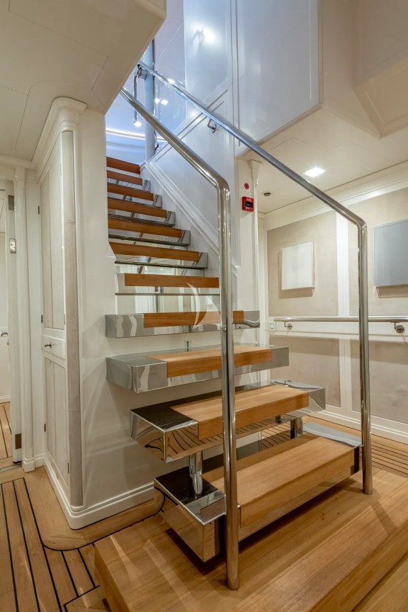 Staircase from main to lower deck