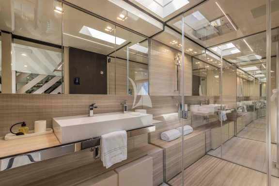 Master stateroom ensuite with his and hers