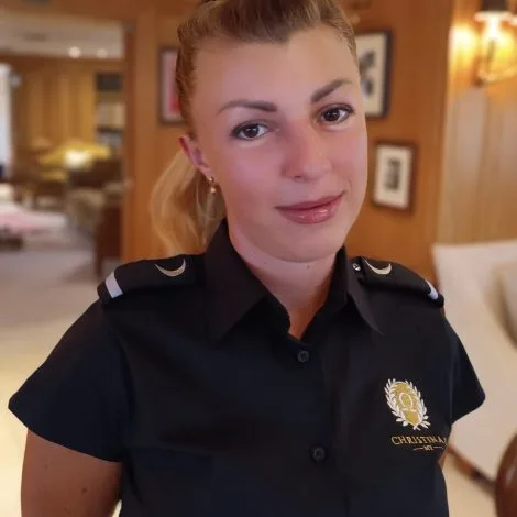 Crew of CHRISTINA O|Karina MALYUK — Stewardess