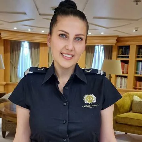 Crew of CHRISTINA O|Elena CHITUCESCU — Stewardess