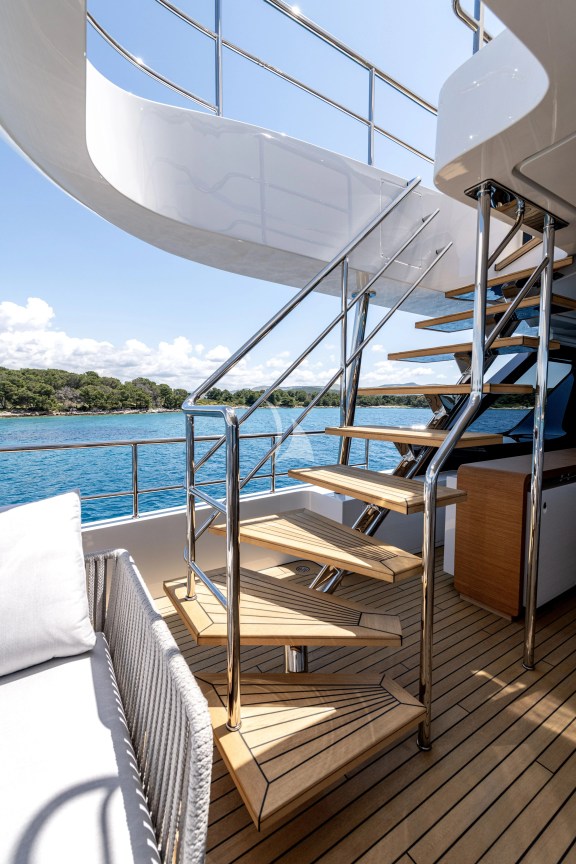 Stairs to sun deck
