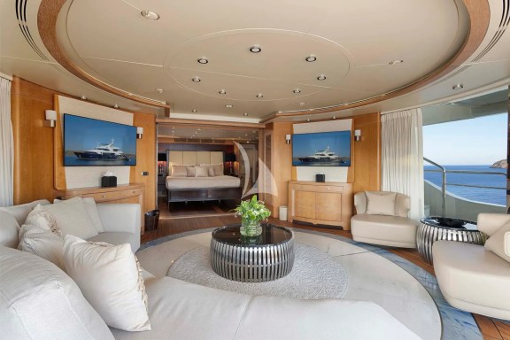 Upper Deck Master Cabin Salon - can be totally separated by the Master cabin with a door