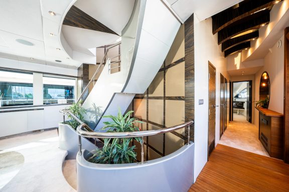 Main Salon Staircase to guest cabins