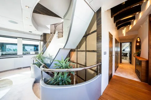 Main Salon Staircase to guest cabins