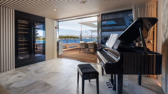 piano and wine cooler