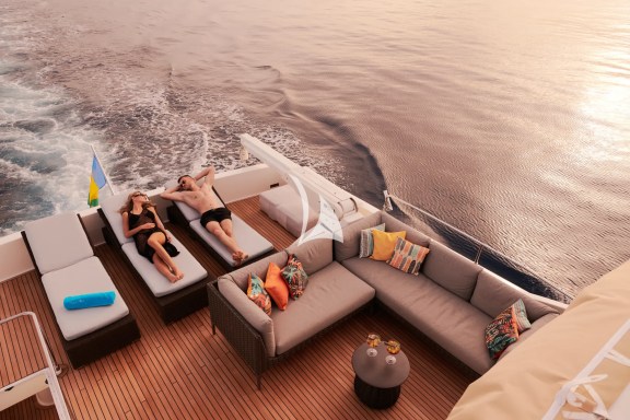 Friend's Boat sundeck lounges