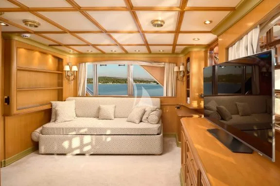 Interior upper deck cabin side view