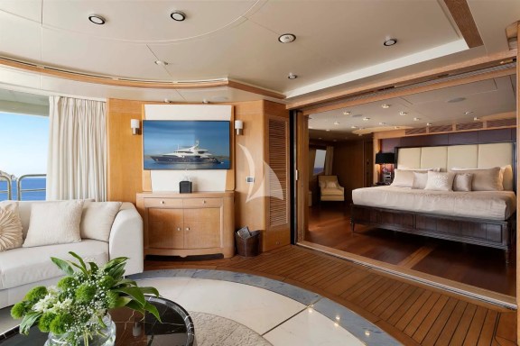 Upper Deck Master Cabin Salon - can be totally separated by the Master cabin with a door