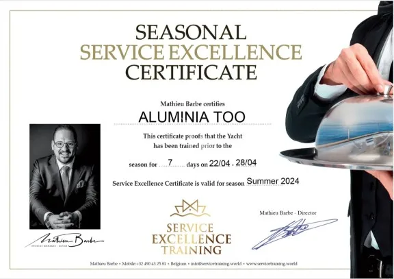 Service Excellence Crew Certificate 2024