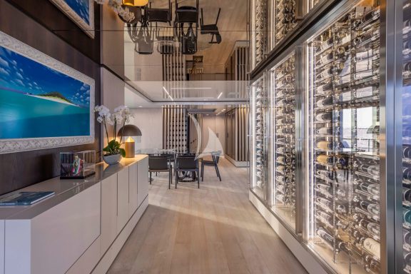 Spectacular wine cellar in main salon