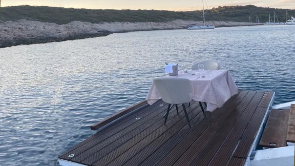 Romantic dinner on the platform