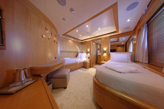 One of the two almost identical Twin cabins, with pullman bed, on Lower Deck