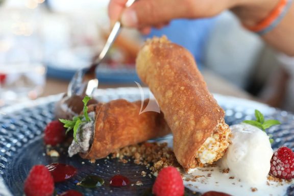 Canneloni with lime custard