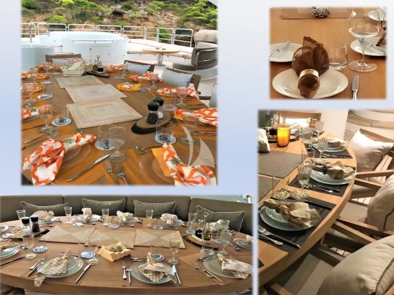 Sundeck Dining Table sits up to 12 guests - Extension tables are added for larger groups