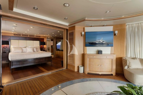 Upper Deck Master Cabin Salon - can be totally separated by the Master cabin with a door