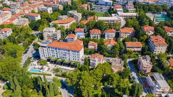 Aerial view of Hotel Park and its pool in Split, Croatia