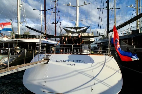Crew at the Stern Lady Gita