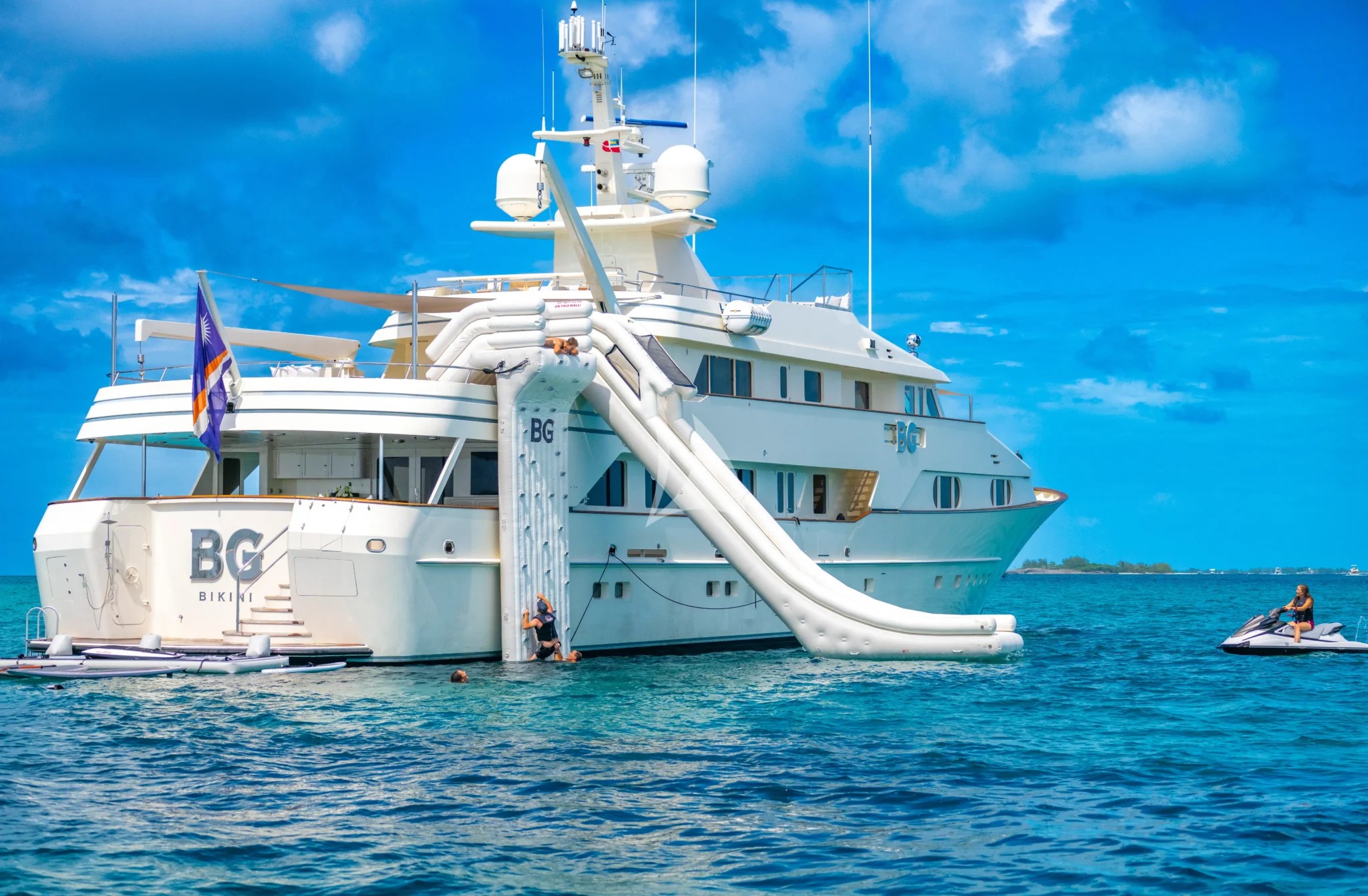 BG ex Valor charter yacht with water slide