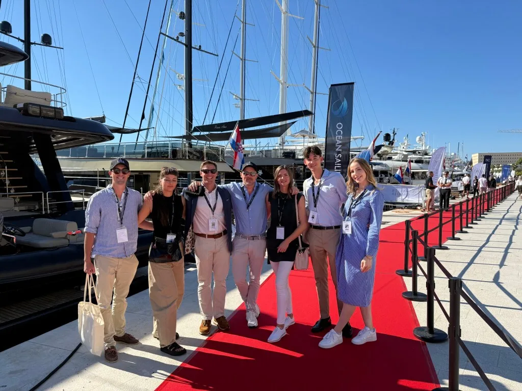 Miles, Klara, Lian, Billy, Jess, Ando and Carina on the red carpet at the CROYA Yacht Show 2026