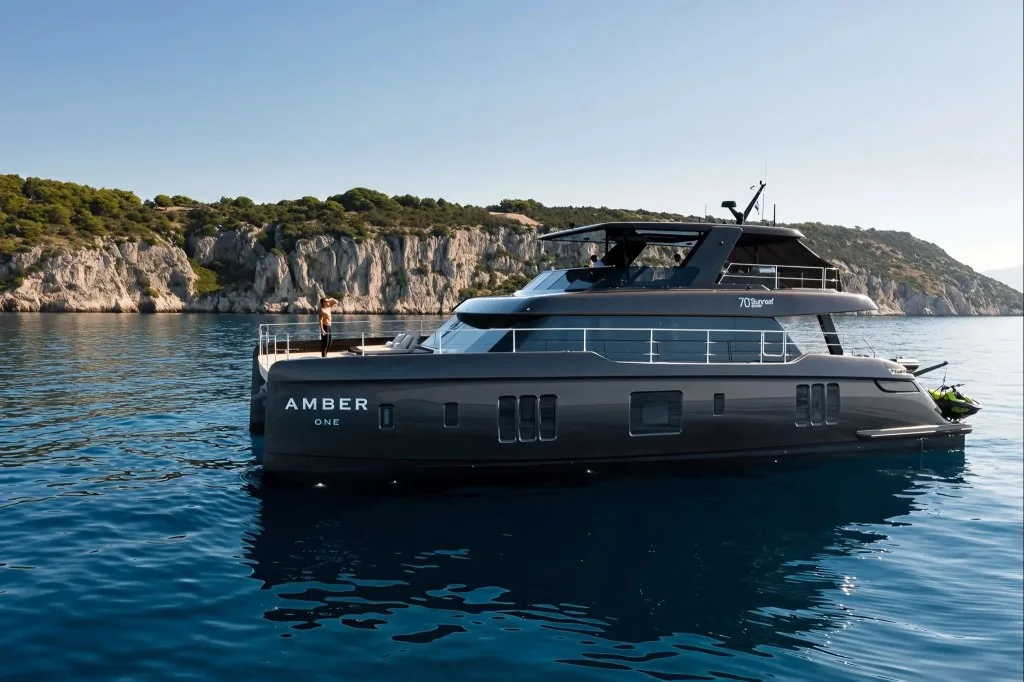 AMBER ONE, a 2023 Sunreef 70 power catamaran, in Croatia